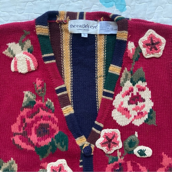 Vintage 1994 Funky Mixed Pattern Sweater Vest 🌺 - Picture 4 of 5